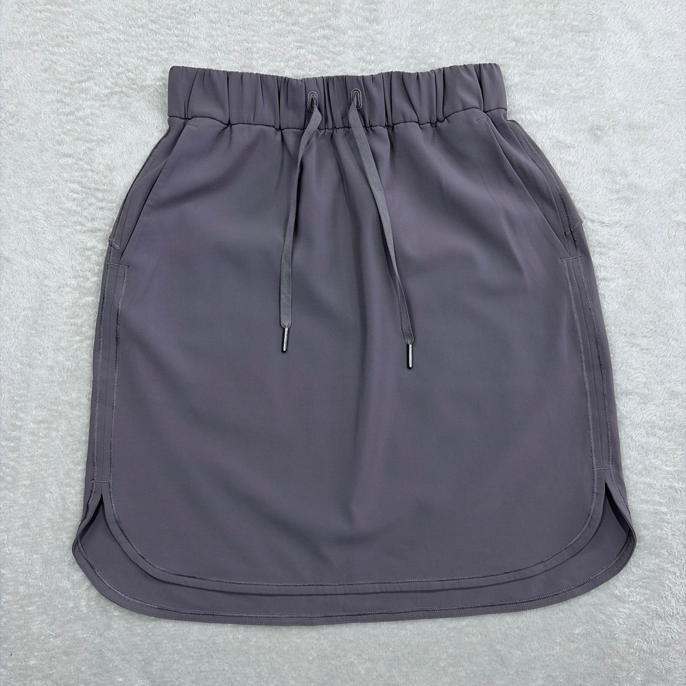 Lululemon On the Fly Skirt Womens 4 Purple Woven Travel Activewear Drawstring - Picture 1 of 8